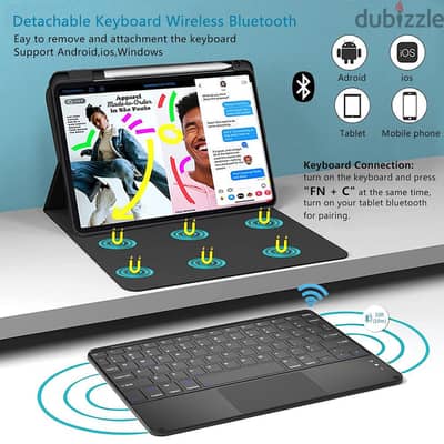⌨ Bluetooth Wireless Keyboard with Touchpad