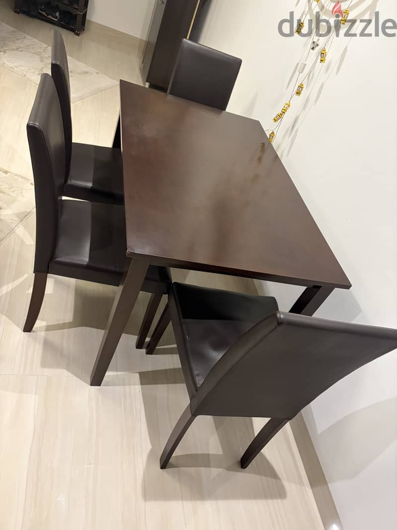 Dining table with four chairs for sale 1