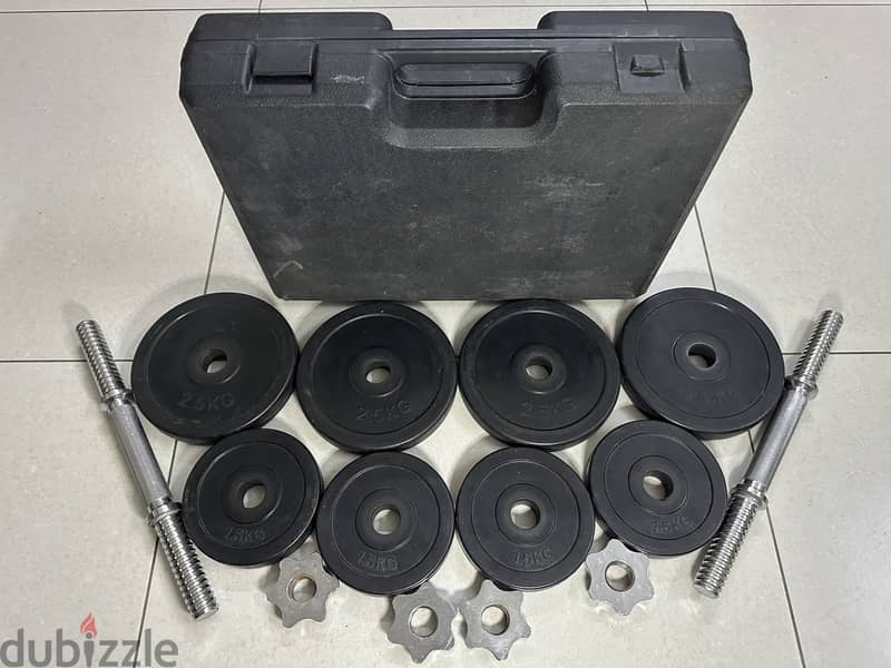 20KG RUBBER COATED DUMBBELL SET 1