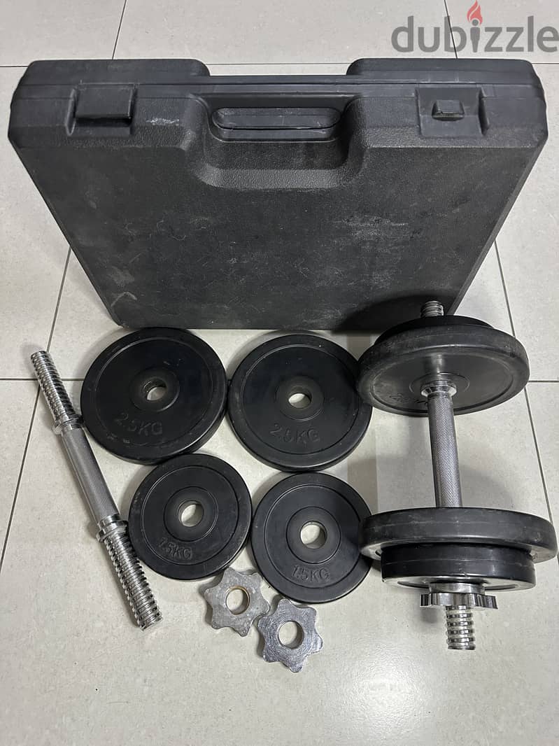 20KG RUBBER COATED DUMBBELL SET 2