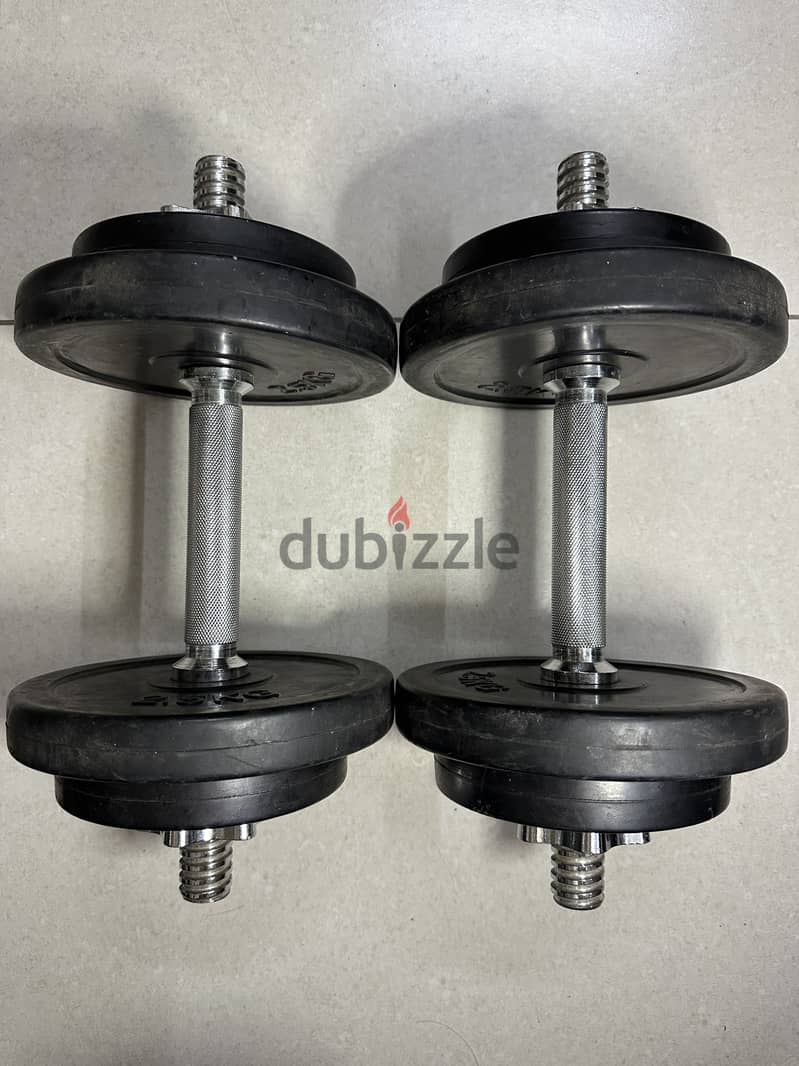 20KG RUBBER COATED DUMBBELL SET 3