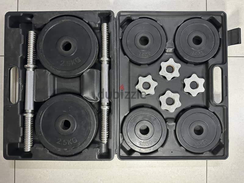 20KG RUBBER COATED DUMBBELL SET 4