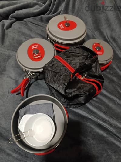 New Alocs 4-Piece Premium 5-6 Person Camping Cookware Set
