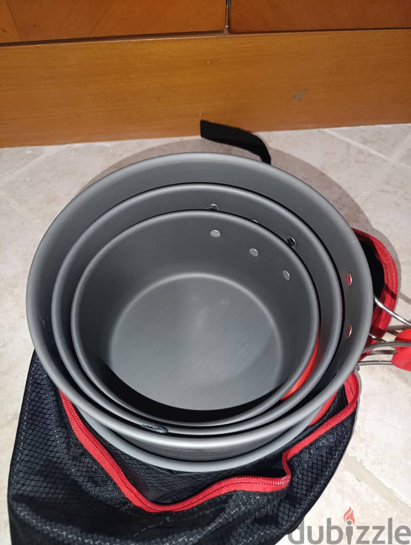 New Alocs 4-Piece Premium 5-6 Person Camping Cookware Set 2