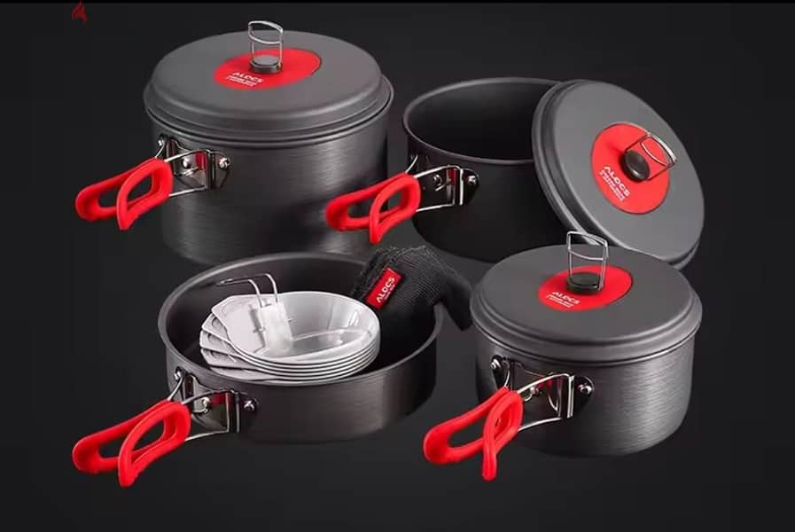 New Alocs 4-Piece Premium 5-6 Person Camping Cookware Set 6