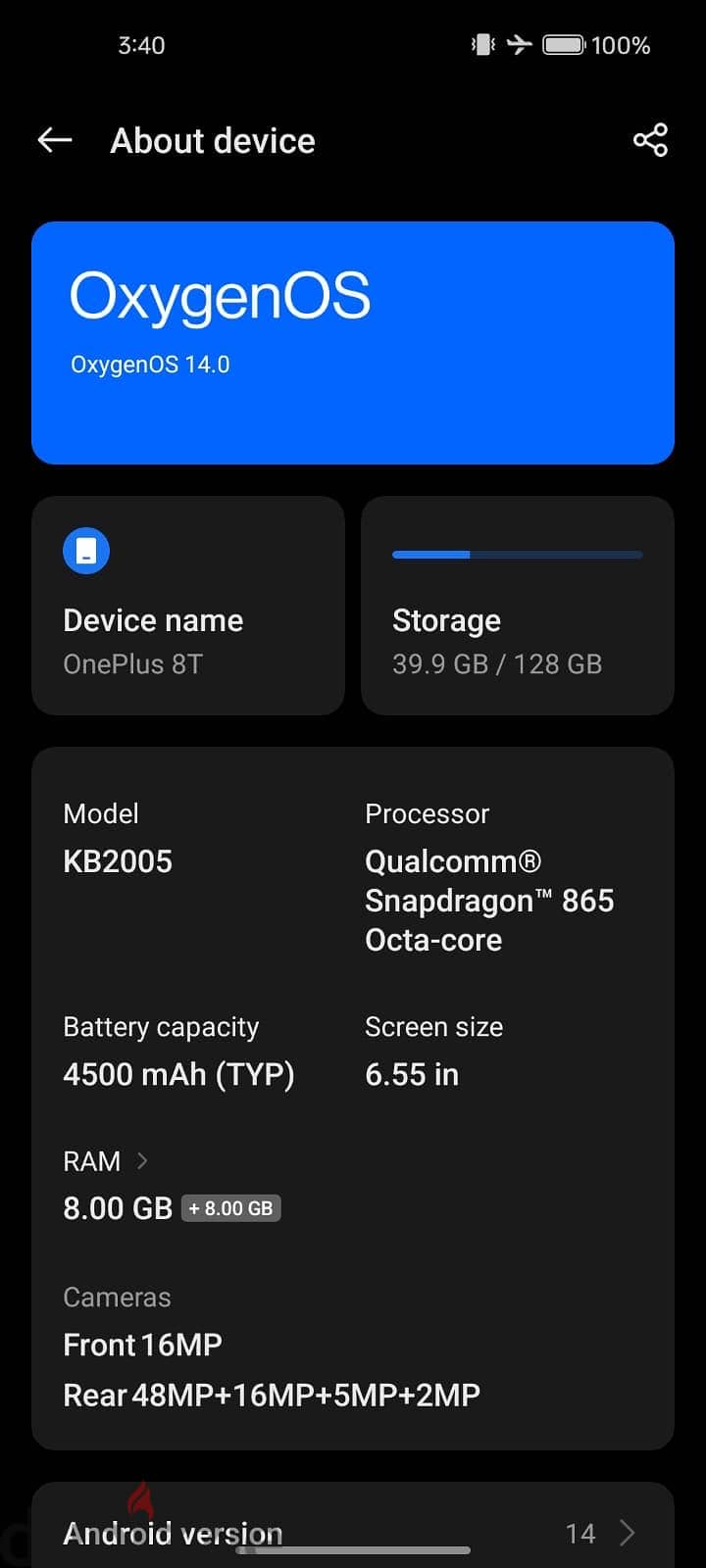 One Plus 8T 4
