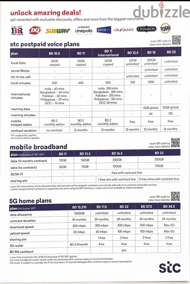 STC , 5G  2 Data Sim + Free Mifi 5