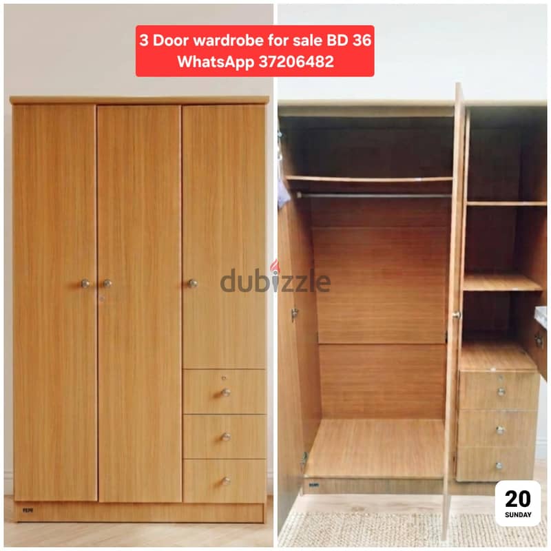 4 Door wardrobe and other items for sale with Delivery fixing 8