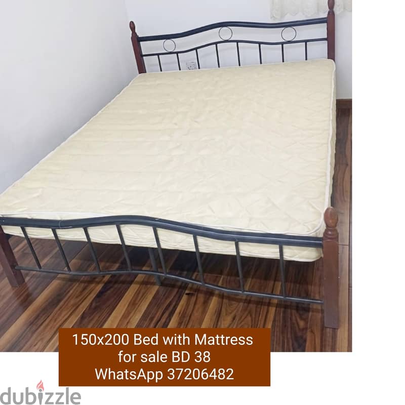 180x200 Bed with mattress and other items for sale with Delivery 4