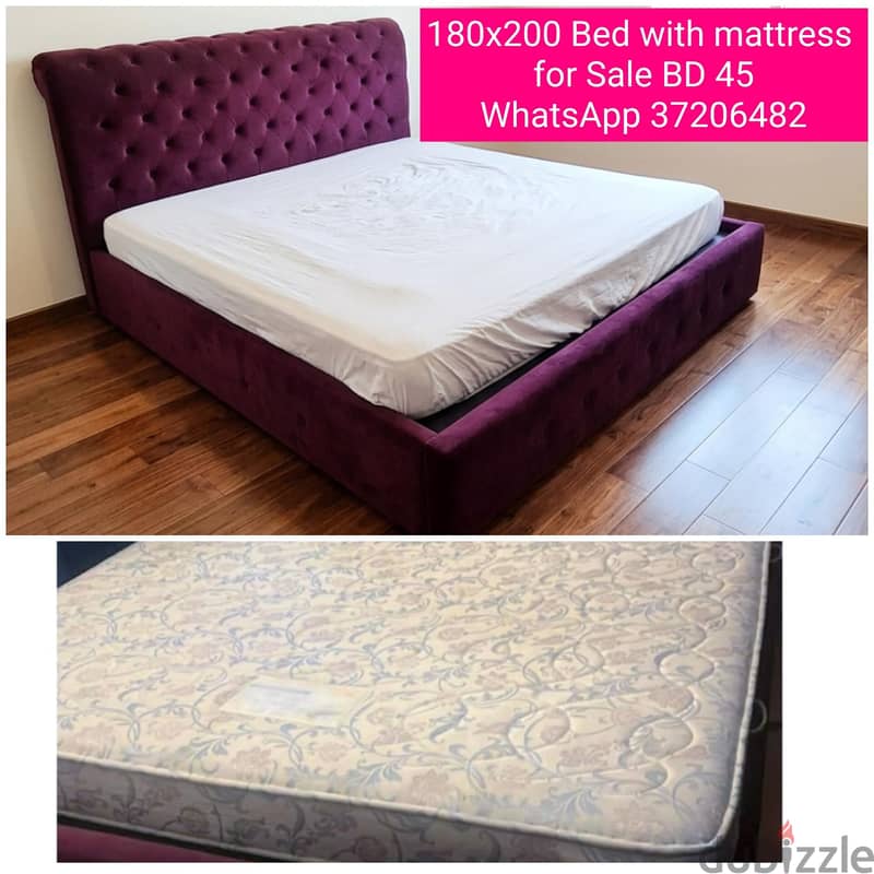180x200 Bed with mattress and other items for sale with Delivery 6