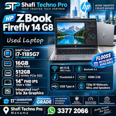 HP ZBook Firefly 14 G8Intel Core i7-16GB DDR4 RAM | 512GB M. 2 NVMe PC