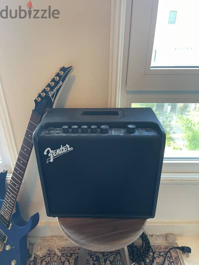 Ibanez RG Electric Guitar (Metallic Blue, Gold Hardware) + Fender AMP