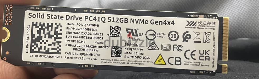512gb m. 2 nvme ssd Gen 4 2280 size