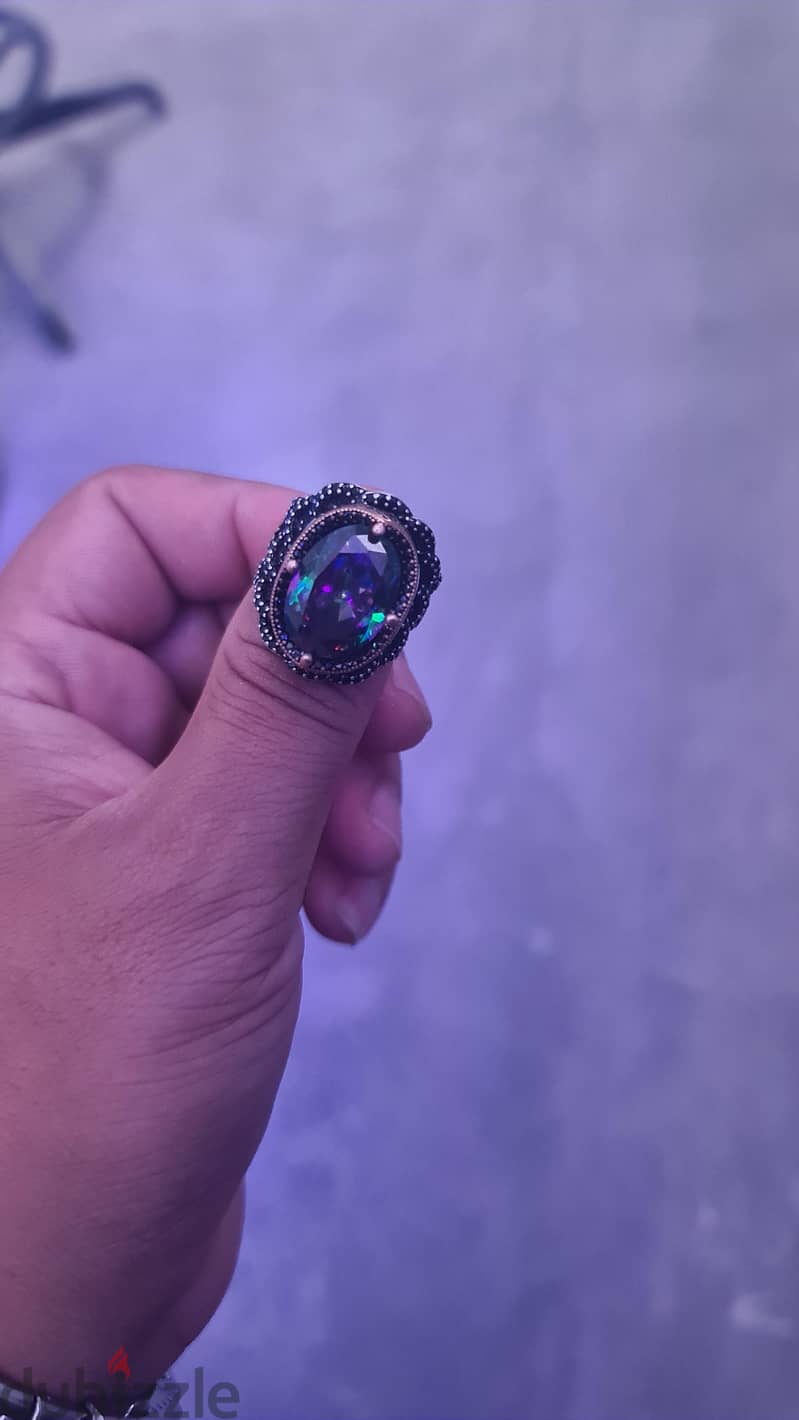 خاتم مميز جدا حجر مستك توباز 3