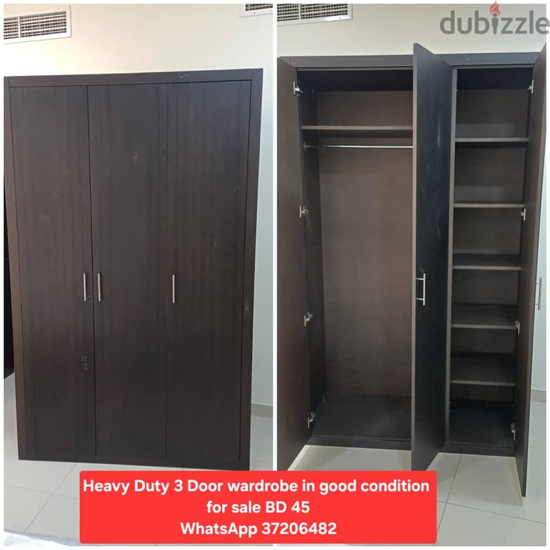 Wardrobe with full mirror & other items for sale with Delivery fixing 10