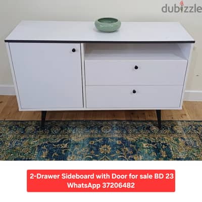 2 Drawer sideboard with door and other items for sale with Delivery