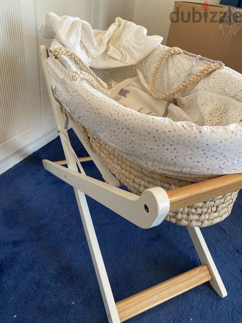 Baby Bassinet + Stand + Bedding + Canopy – Excellent Condition 2