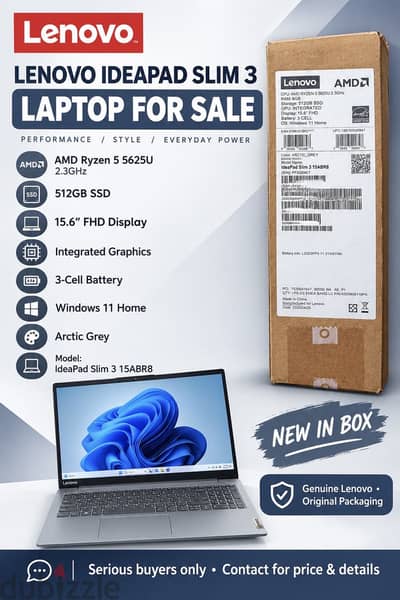 Lenovo Laptop – Brand New & Box Packed