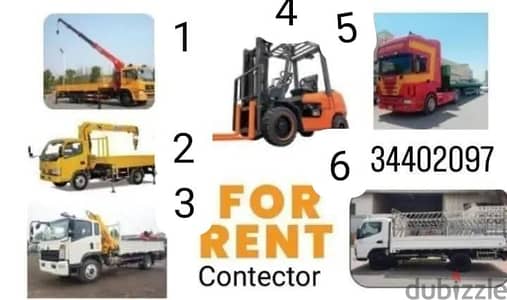 for rent hi up Crane forklift trailer and sixwheel