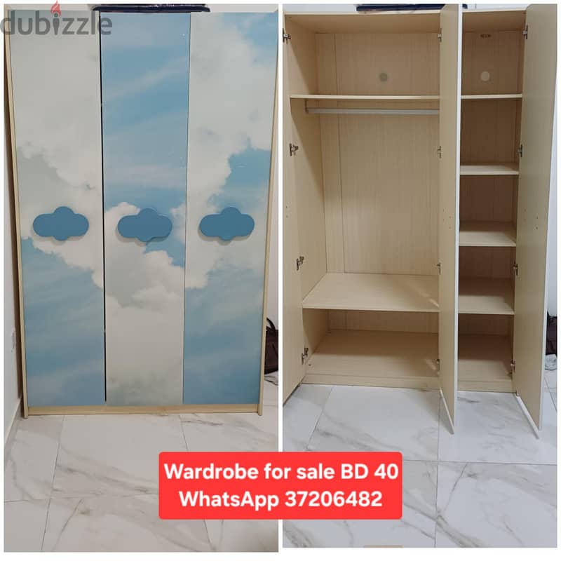 Tall 3 door wardrobe and other items for sale with Delivery fixing 10