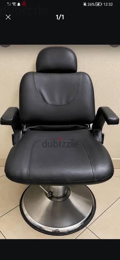 black professional salon/barber hydraulic chair with headrest