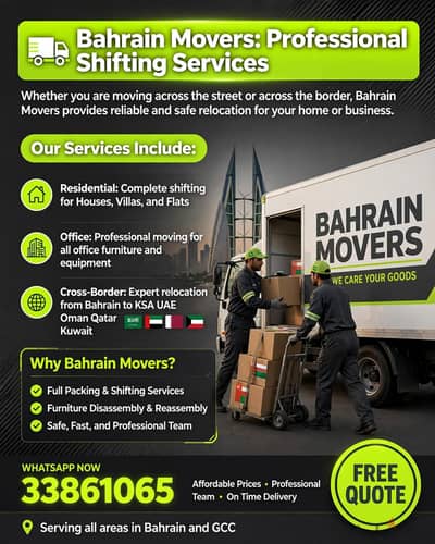 Professional Movers in Bahrain villa flat office shifting