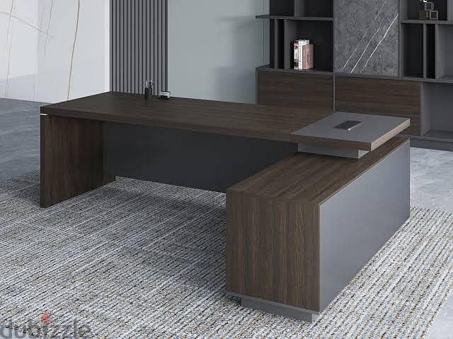 Long L-shape office Desk with chair 18