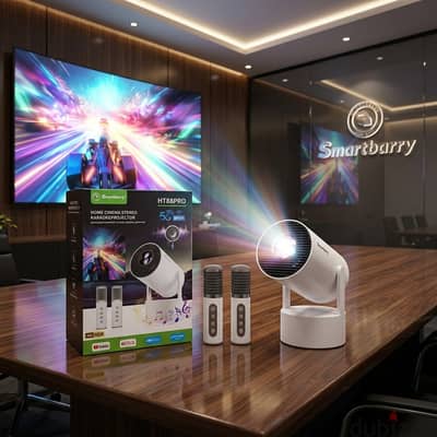 New Home Cinema Stereo Karaoke Projector With 2 Wireless Mic Projector