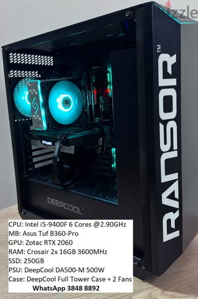 Intel i5-9400F + RTX 2060 Gaming PC