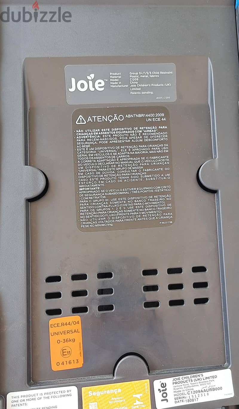 Joie Car Seat (Model C1209) up to 36 kg (up to 12 years old) 4