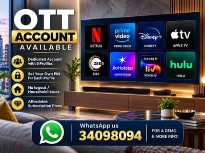 PRIVATE OTT ACCOUNT HUB • NETFLIX • PRIME VIDEO • DISNEY+