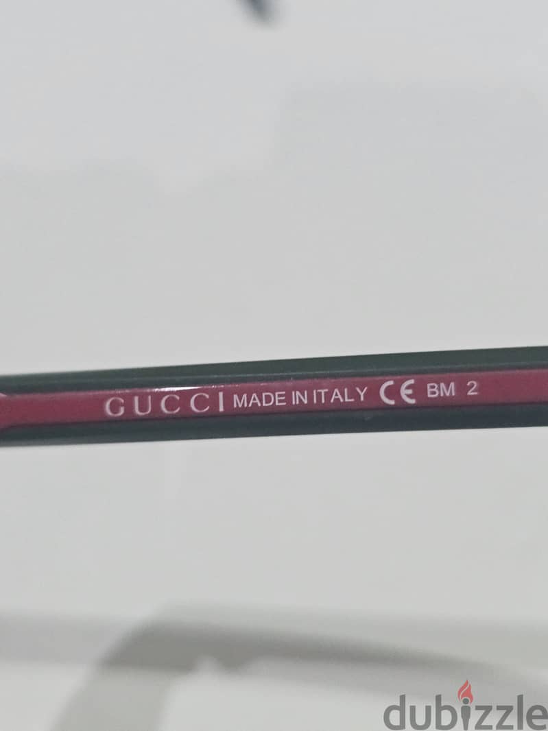 Gucci Black Green Red Stripe Grey Lens Unisex Square Sunglasses 3