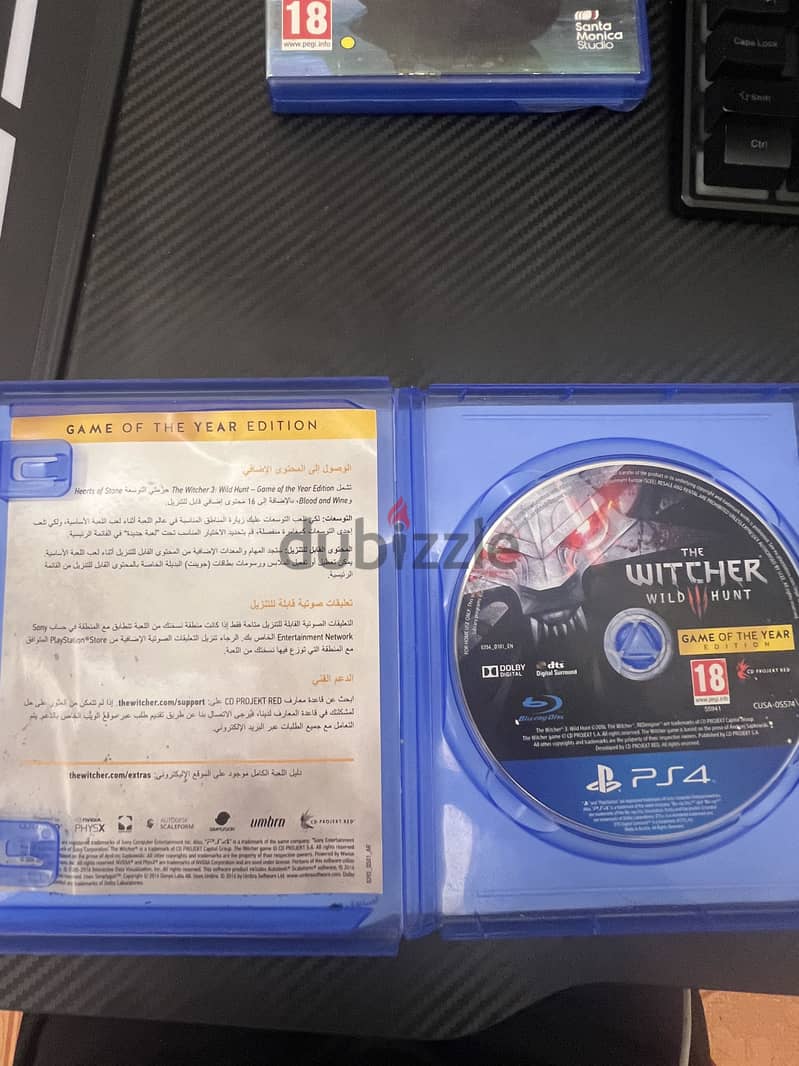 للبيع شريطين PS4 | The Witcher 3 وGod of War بسعر 9 دنانير فقط 1