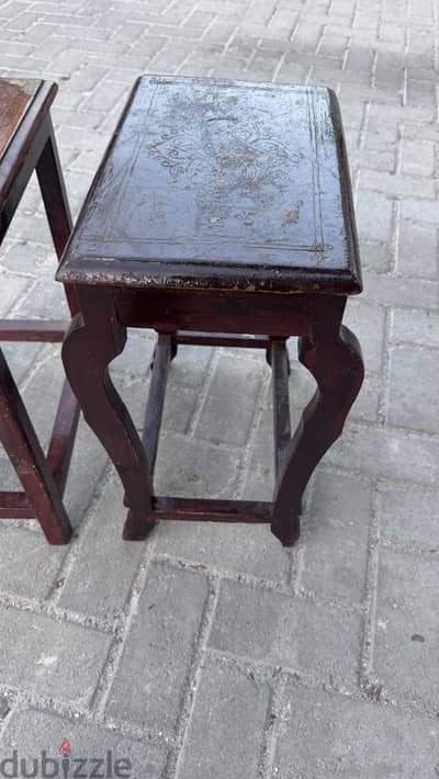 2 small vintage wooden side tables /stools