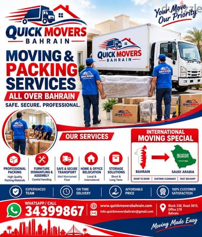 Bahrain International House Moving and Packing Saudia Service All Gulf