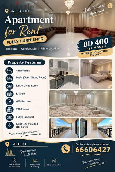 Spacious 4BHK with unlimited EWA / Partly Furnished