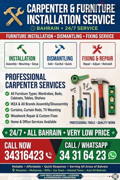 Home carpenter and furniture installation