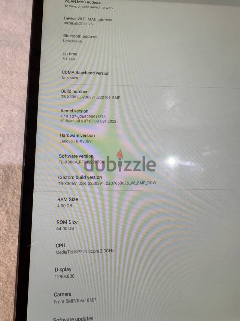 لينوفو تابلت -39591018Lenovo Tab M10 HD Model Lenovo TB-X306V 4Gb 64GB 5