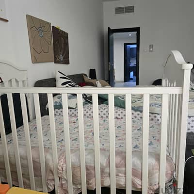 Classic White Baby Cot Bed with Mattress Included⁠