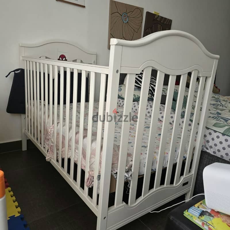 Classic White Baby Cot Bed with Mattress Included⁠ 2