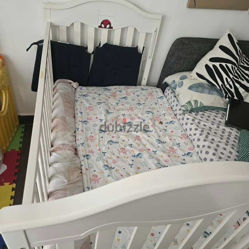 Classic White Baby Cot Bed with Mattress Included⁠ 3