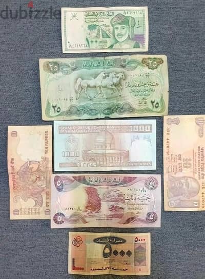 للبيع عملات ورقية قديمة  بحاله جيده سعر عمله ٣ دينار فقط  33206774
