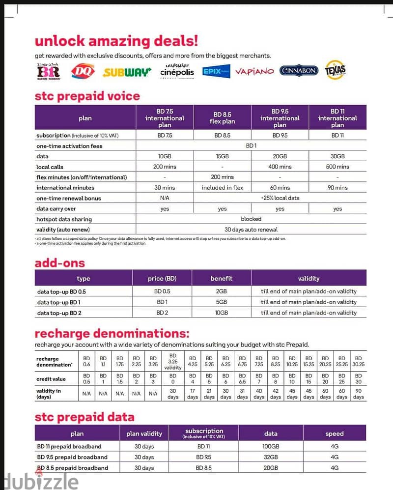 STC Latest Plan's with free Home Delivery 6