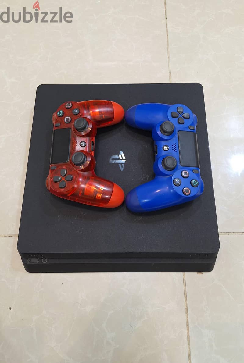 ps4 slim + dell monitor + 2 original controller and gaming headphone 2