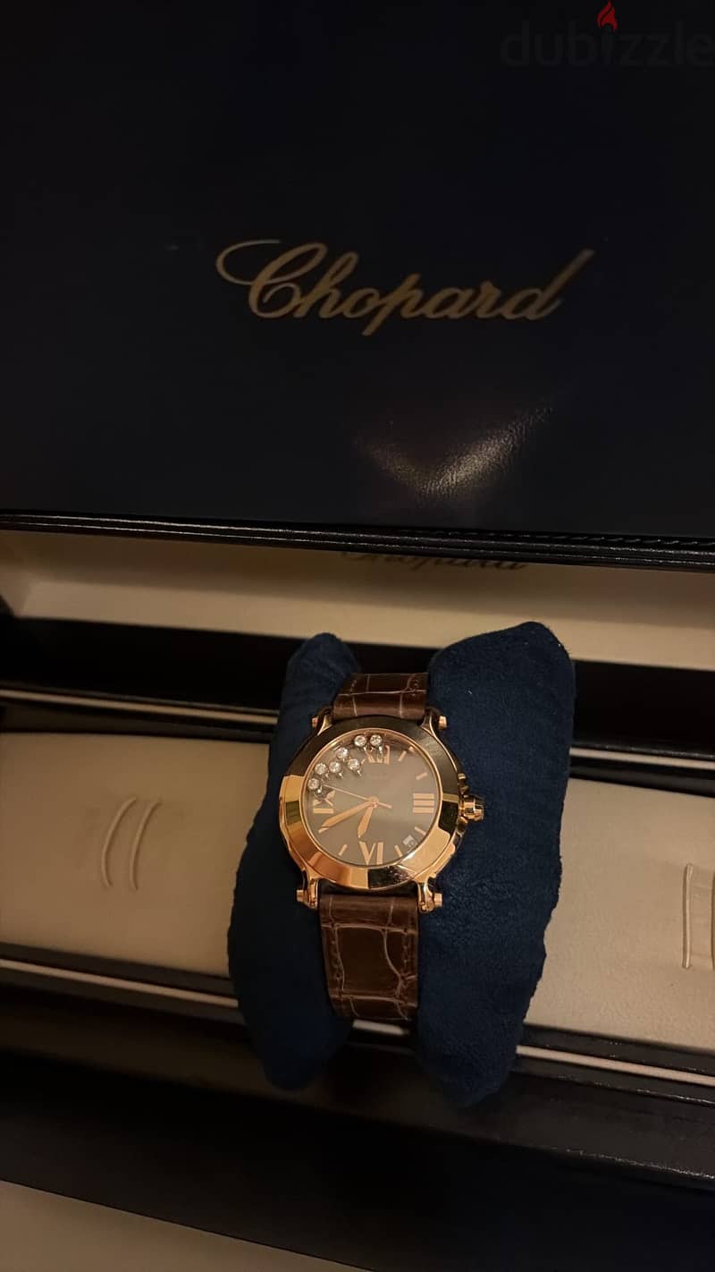 Chopard happy diamond floating 7diamonds,18k full gold 8