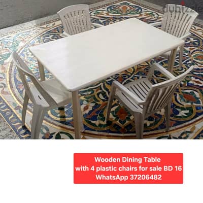 wooden Dining Table and other items for sale with Delivery