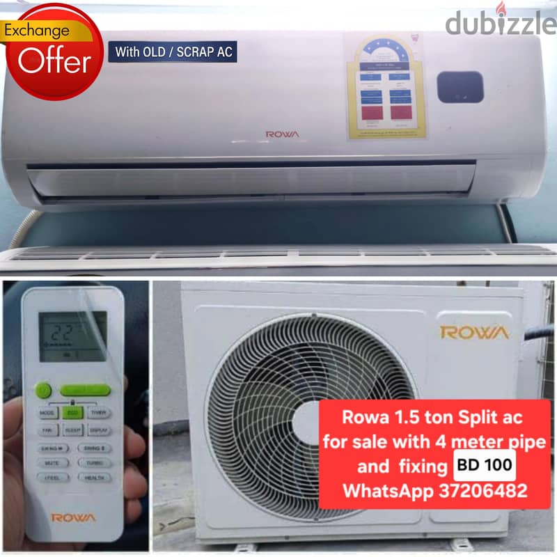 Pearl 3 ton split ac and other items for sale with Delivery fixing 2