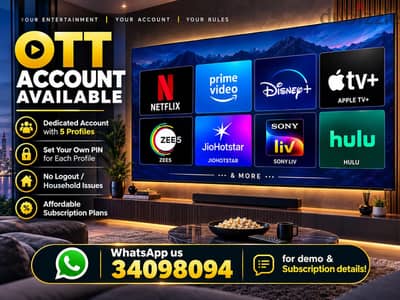 PRIVATE OTT ACCOUNT HUB • NETFLIX • PRIME VIDEO • DISNEY+