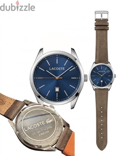 Original Lacoste Men’s Watch – Sunray Blue Dial & Brown Leather Strap