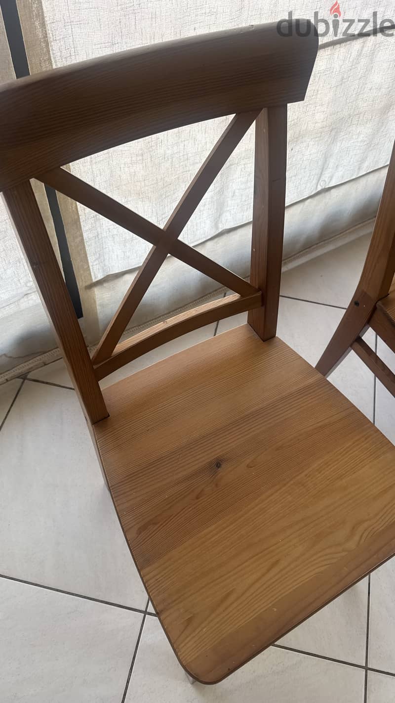 Wooden chair with bench 1